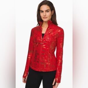 Red Lululemon Manifesto 20 Year Define Foil Zip Jacket Size 4